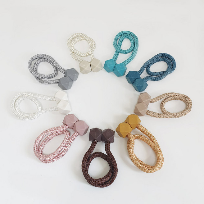 마그네틱 큐브 커튼 장식 타이 끈 자석 집게 정리 걸이 스트랩 홀더 커텐 그레이 1개, 큐브커튼1P/스카이