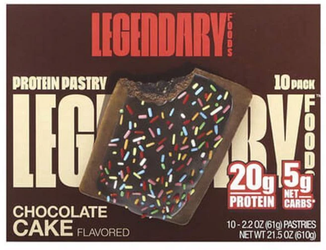 Legendary Foods 20g Protein Pastry Chocolate Cake 레전더리 푸드 초콜릿 케익맛 프로틴 페이스트리, 10개, 61g - 쿠팡