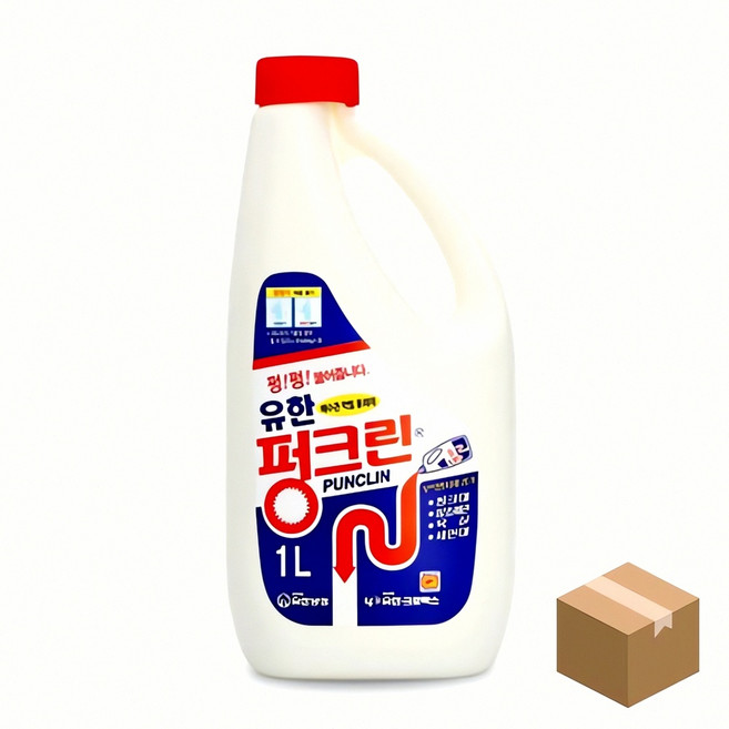 유한락스 펑크린 1L 12개입 청소 용품 세제 소독제 바닥 탈취 제 위생 관리 청 결제, 본상품