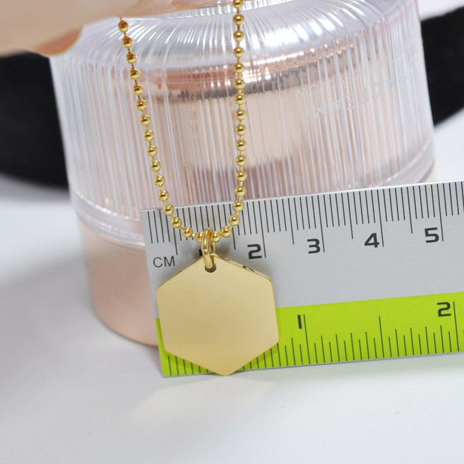 [싸인팔찌] 육각형컬러 (소 대) 2size 무료각인 볼체인 이니셜 목걸이