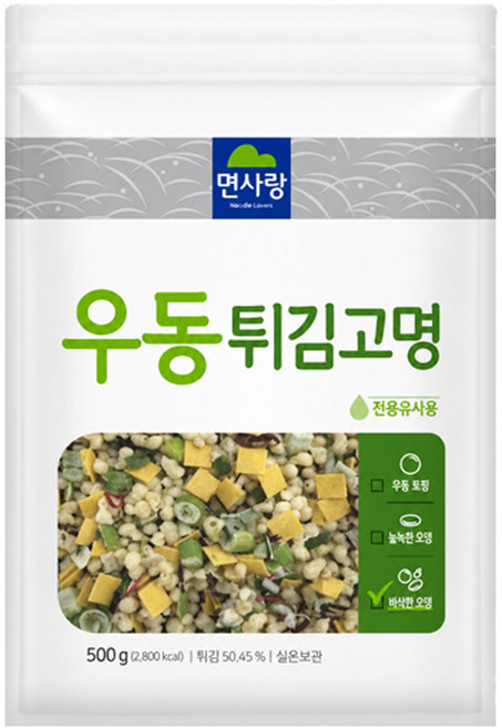 면사랑 (실온) 우동튀김고명 후레이크 500g 12개입 (1box) 바삭한 우동토핑 튀김가루 건더기스프 텐카스 덴까스 라멘 국수 소바 업소용 분식점 일식용 식자재 대용량, 12개