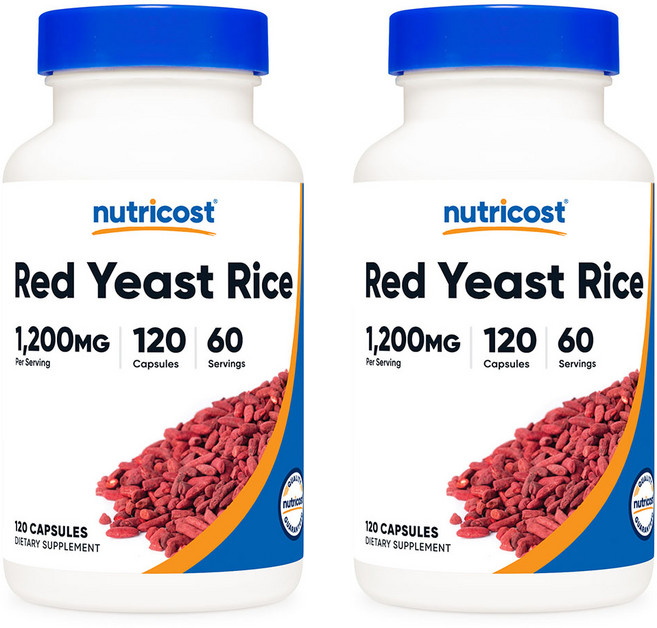 뉴트리코스트 홍국 레드 이스트 라이스 1200mg 120캡슐, 2개, 120정