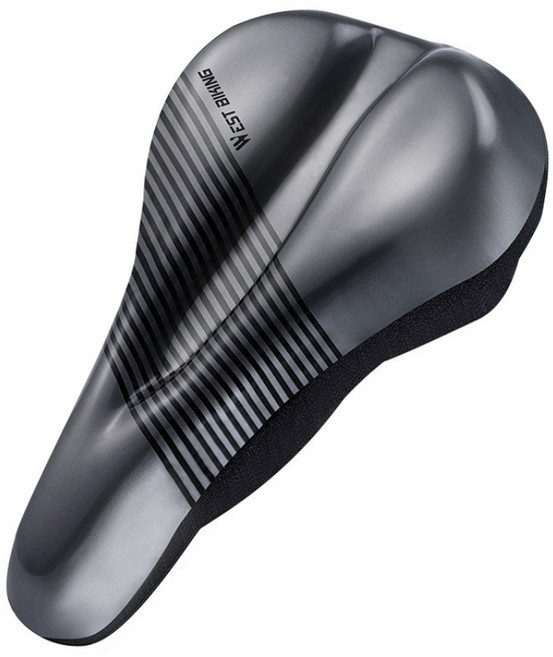 시그니처베이지 웨스트바이킹 자전거 무통증 안장 커버 실리콘 쿠션 YPZ157, 글로시 그레이, 1개