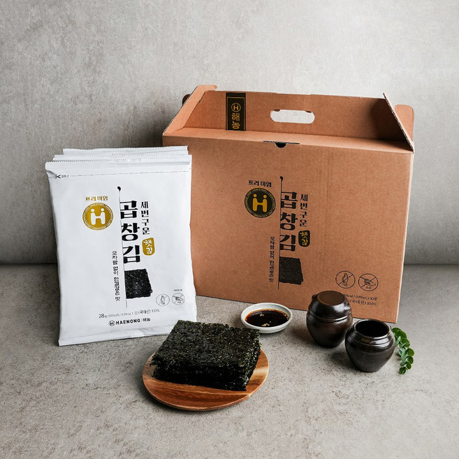 진도 명품 구운곱창김 선물세트, 비비수산 세번구운 곱창김 선물세트 (28g x 10봉), 28g, 10개