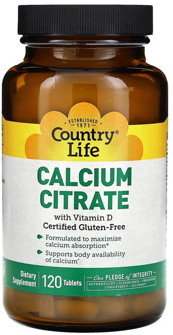 컨트리라이프 칼슘시트레이트 비타민D 함유 120정, 1개 - 쿠팡