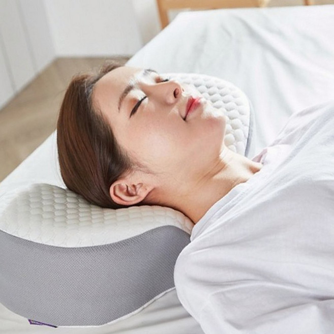 경추베개 낮은 목베개 거북목 일자목 교정 숙면 수면, 1개, 화이트