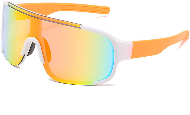 야외 자전거 안경 남녀 자전거 방풍 선글라스 트렌디한 다채로운 차양 스포츠 안경 도매, 흰색 프레임 흰색 수은, 1개