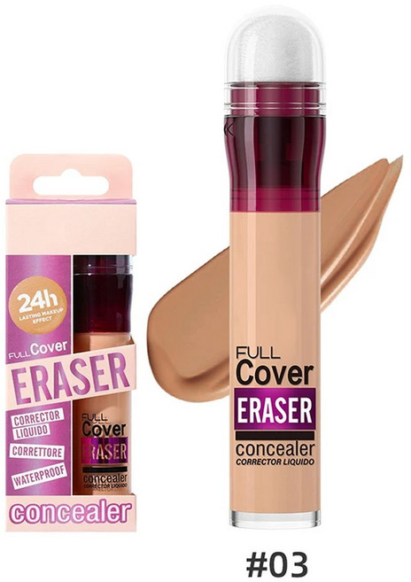 자연스러운 컨실러 여드름 헤드 흠집용 다크 및 창조 서클 스폰지 서클 색소 눈물 주근깨 침착 다크, 1개, 3