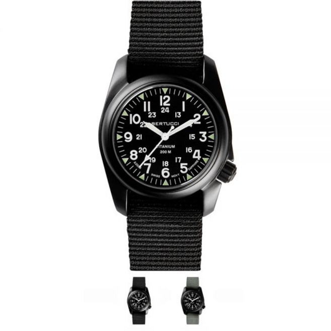베르투치 A-2T 빈티지 블랙 티타늄 필드워치 컬렉션