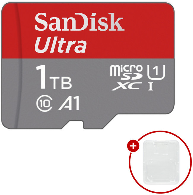 샌디스크 마이크로SD카드 Ultra A1 울트라 SDSQUA + SD카드 케이스, 1개, 1TB