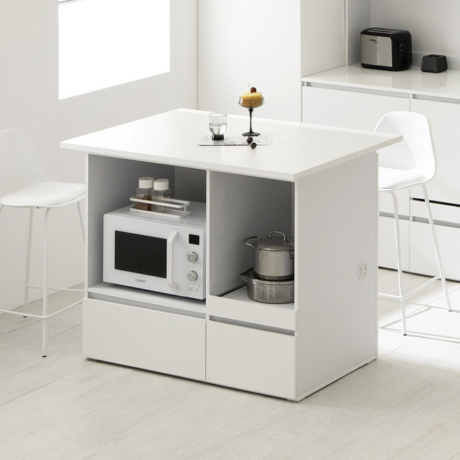 플레이너스 모노 홈바 아일랜드 식탁 1100 오픈 렌지대 밥솥형 / 화이트, 오픈 렌지대 밥송형1100 (SET00033)