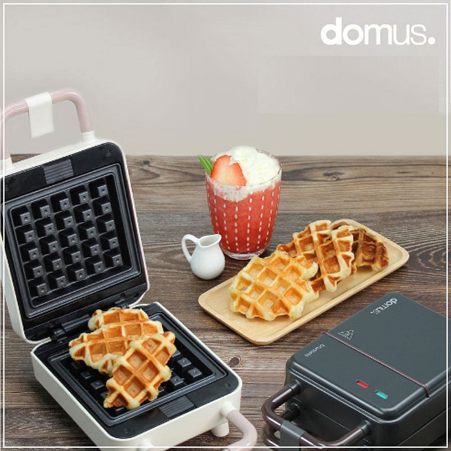 가정용와플메이커 도무스 레트로 컴팩트 와플메이커 샌드위치팬 와플팬, 블랙