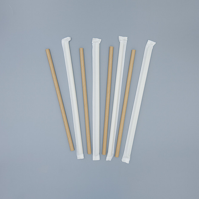 7x210mm 크라프트 예쁜빨대 카페부자재 종이빨대 종이개별포장 5000개입, 1개