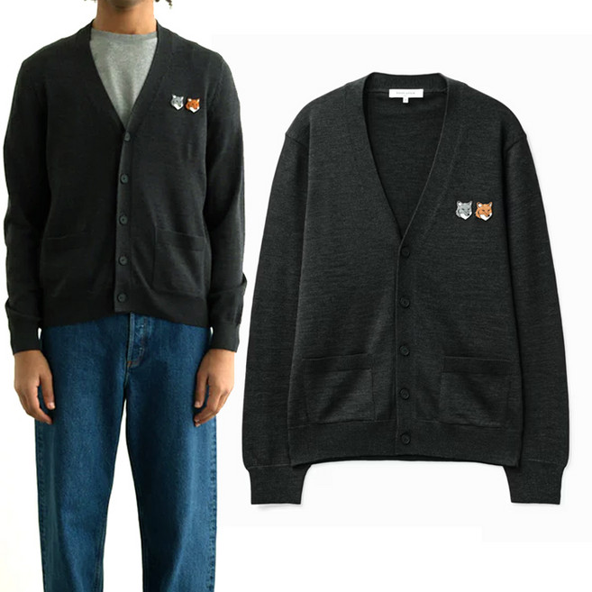 26ss 메종키츠네 더블폭스 헤드 가디건 M051CFKT1181 P190