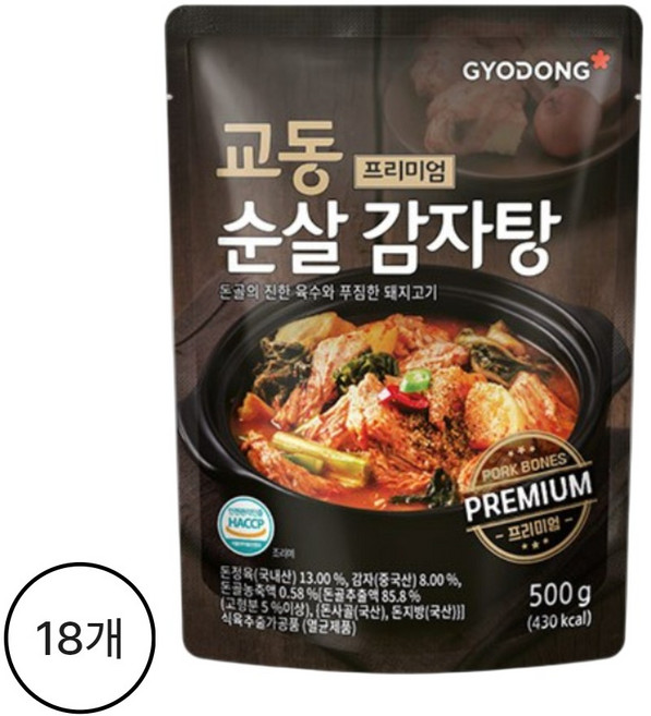 교동식품 교동 프리미엄 순살 감자탕, 500g, 18개