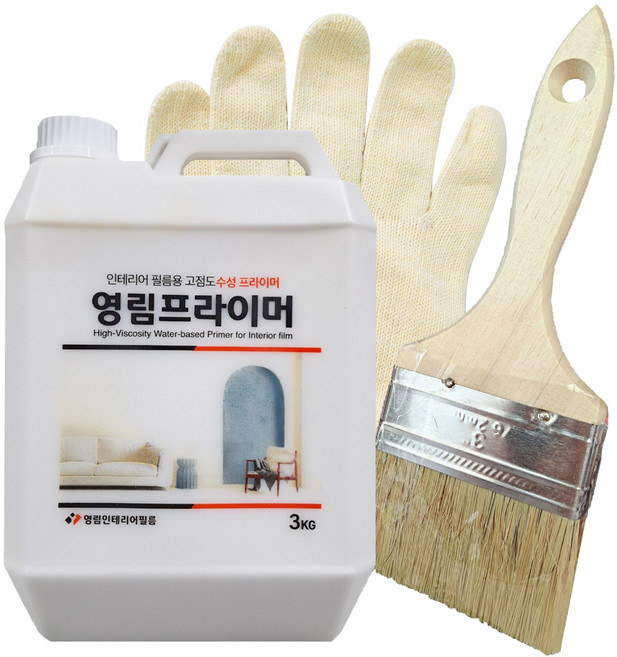 3M 홈매치 인테리어필름 시트지 부자재 3종세트(붓 면장갑 프라이머 대 중 소)