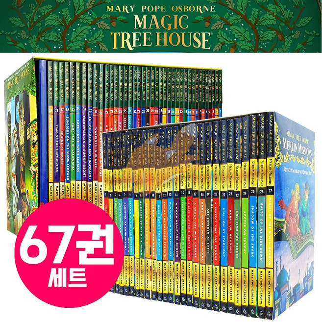 [여우별밤] 매직트리하우스+ 멀린미션 영어원서 67권 세트 Magic tree house + Merlin Missons 워크북 포함 음원제공