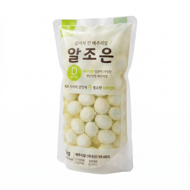 [냉장] 알조은 1kg 삶아서 깐 메추리알(국내산), 1개
