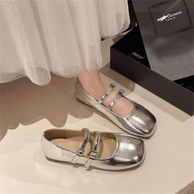 TKX 여성용 메리제인 플랫슈즈 더블 스트랩 캐주얼 심플 데일리 편한 신발 우아한