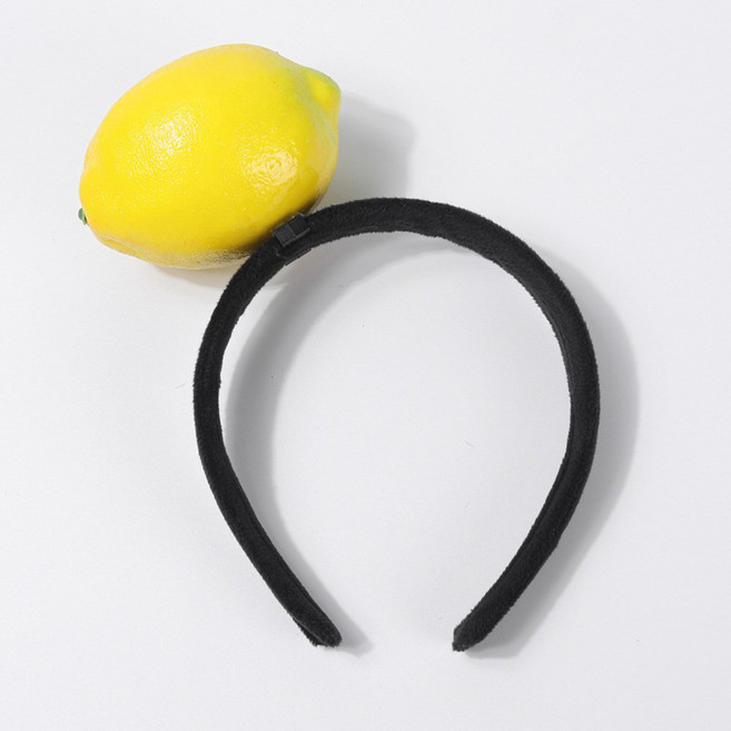 0133 과일 채소 모형 머리띠 헤어밴드 무 고추 당근 바나나 복숭아 사과 오렌지 호박, 레몬
