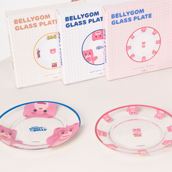 데이니즈 벨리곰 홈카페 접시 캐릭터 샐러드 그릇, 1개, 핑크