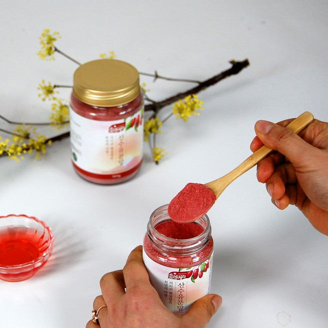 국산 구례 산수유 원액 진액 엑기스 환 즙 잼 지리산 산수유차, 지리산 산수유분말, 1개, 300g