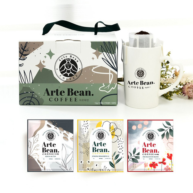 아르테빈 맛있는 드립백커피 선물세트 핸드드립 내려먹는 티백 싱글 브렌딩, 1개, 12g, 15개입
