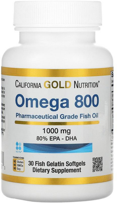 CGN 캘리포니아골드뉴트리션 오메가800 30정 피쉬오일 EPA DHA 1000mg 알티지 오메가3, 1개