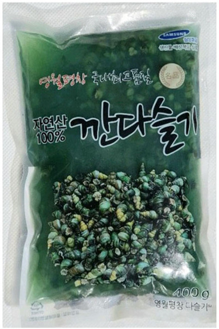 청정한 동강에서 잡은 자연산 깐다슬기, 자연산 깐다슬기 400g, 5개