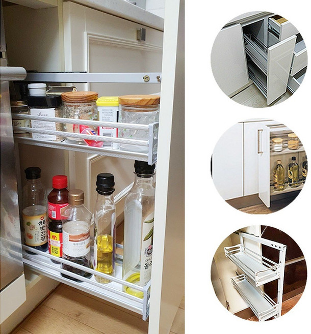 인채널 국내산 댐핑 LT망장 슬라이딩 싱크대 양념망장 조미통 하부장 수납, 1개, D_댐핑 300망장_IDT-300