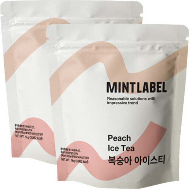 민트라벨 복숭아 아이스티 1kg 2개세트, 2개