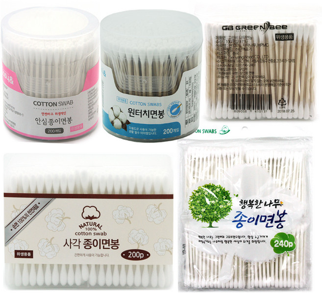 다가인 나무 종이면봉모음, 1번 면봉100p, 1개