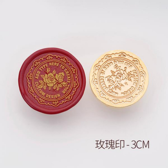 25/30MM 왁스 스탬프 씰링 레트로 플라워 네트 및 로즈 파이어 래커 씰 로즈 시리즈 선물 웨딩 도구 포스트 장식 맞춤 제작인사말 카드 봉투, 2