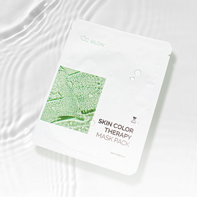 씨씨글로우 마스크팩 스킨 컬러 테라피 프로바이오틱스 피부장벽 수분 진정 보습, 10개