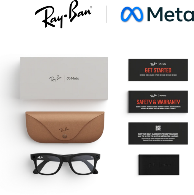 레이밴 메타 웨이페어러 AI 글래스 스마트 안경 2세대 Ray-ban Meta Wayfarer, 1개, 매트블랙+클리어(스탠다드)
