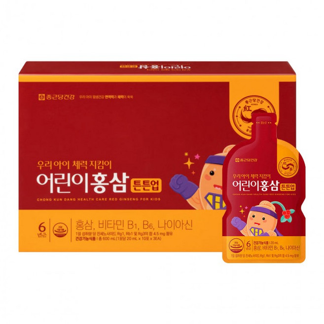 종근당건강 어린이 홍삼 튼튼업 20ml 30포 1박스, 1개