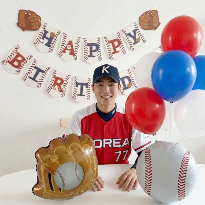 야구 생일 파티 풍선 용품 세트, 1세트
