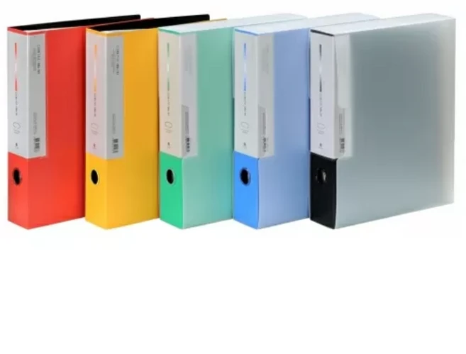 문화 F526-7 대용량A4화일 듀플렉스 클리어화일 100매, 노랑, 1개