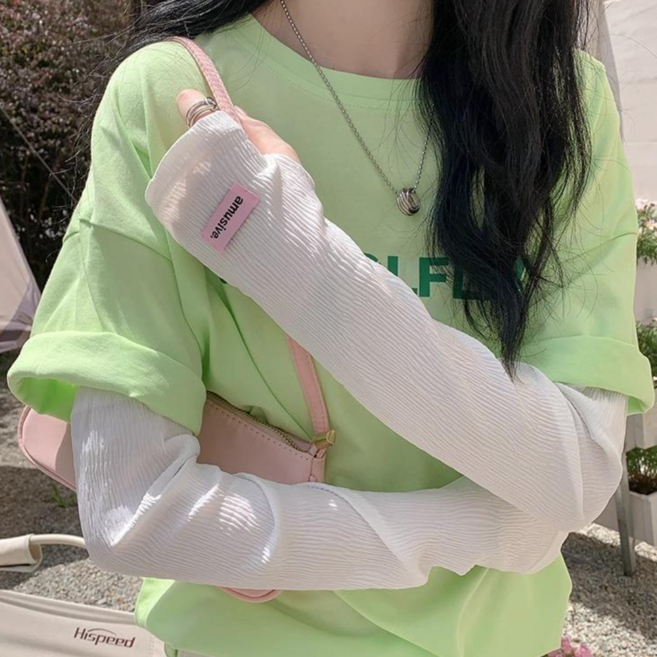 슈어텐 주름 팔토시 쿨토시 손등커버 2종 세트, 화이트2p+화이트2p, 1개