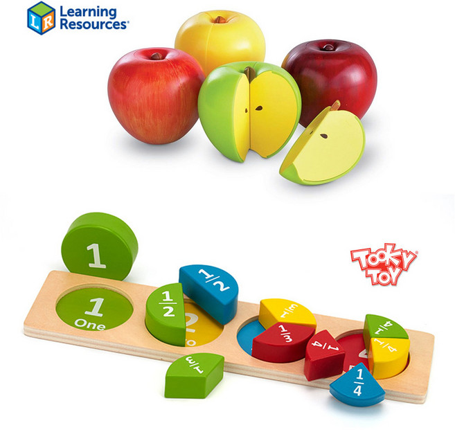 러닝리소스 사과분수퍼즐 LER0904 투키토이 분수조각퍼즐 수놀이 수교구 나누기 유아 아동 어린이 수학습 두뇌발달, 1.러닝리소스 사과분수퍼즐 LER0904, 1개