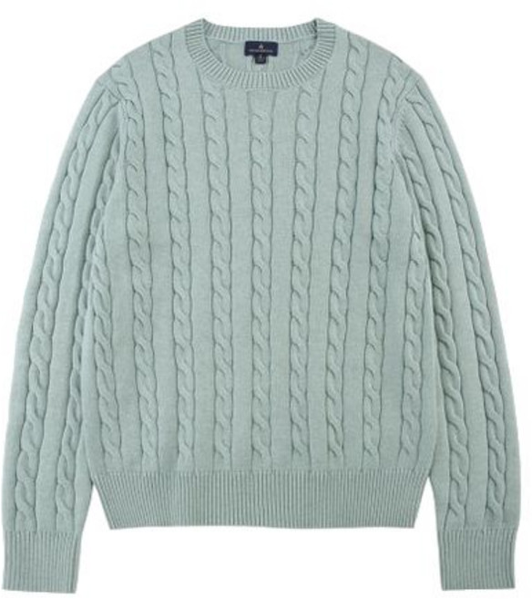브룩스브라더스 코튼 케이블 크루넥 스웨터 (라이트그린) (BBWTMF8407HES) 매장정품 248072