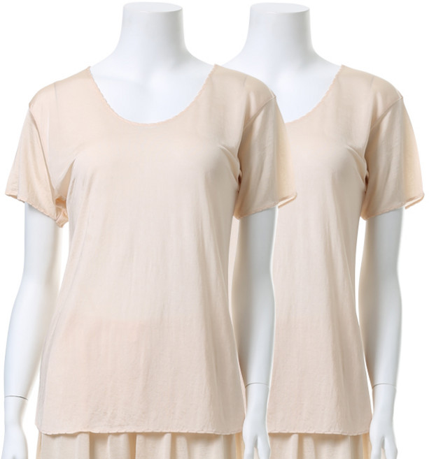 캐리루시 빅사이즈 여성용 인견 3부 반팔 런닝 2p