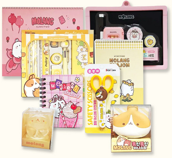 SANS 몰랑이 초등 입학 신학기 종합 문구 학용품 세트 패키지 S2, 1세트, 옐로우