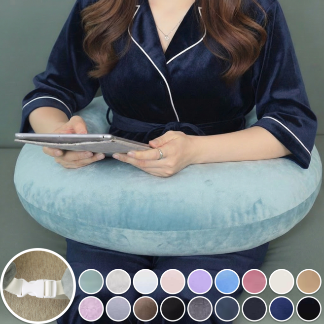 륀레브 어깨편한 대형 18색상 팔 받침 허그 쿠션 독서 학생 성인 침대 스위치 게임 게이밍 리딩 C형 U형 푹신한 북 용 스터디 소파 바나나 초승 달 걸이 베드 받이 솜 포함 의자, 세이지 민트
