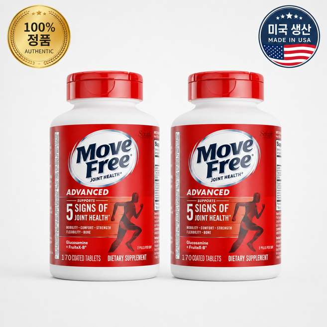 Move Free 무브프리 글루코사민 콘드로이친 히알루론션, 2개, 170정