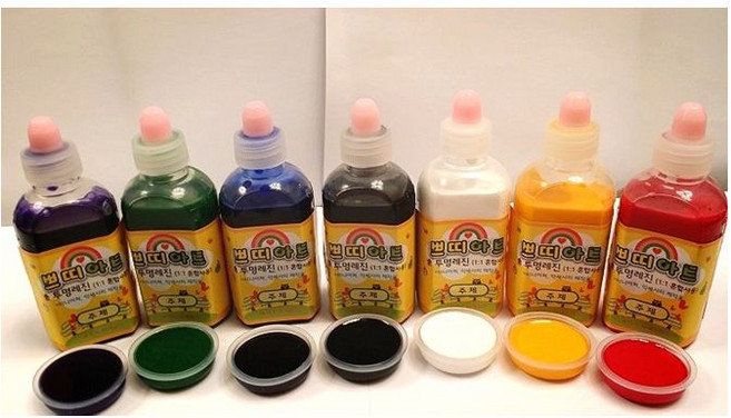 칼라 에폭시 불투명레진 (주제 60ml& 경화제 60ml), 녹색, 1개