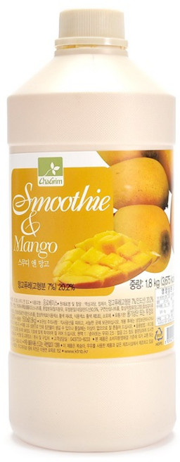 차그림 스무디앤 망고 시럽, 1.8kg, 1개