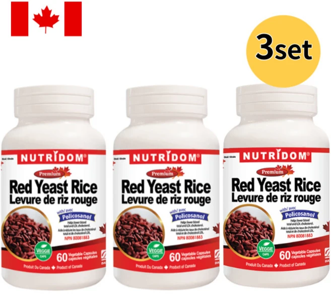 ( 3팩 특가) 뉴트리돔 홍국쌀 붉은 효모쌀 폴리코사놀 60캡슐 N226, 3개, 60정 - 쿠팡