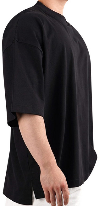 지스캇 고급 면 100% 데일리 무지 오버핏 반팔 티셔츠