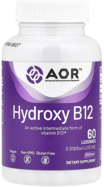 AOR 하이드록시 B12 하이드록소코발라민 1000mcg 60정, 1개 - 쿠팡